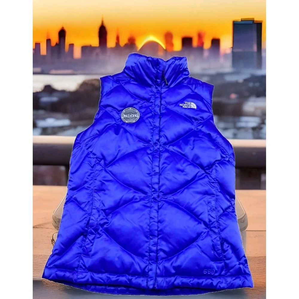 The North Face Puffer Vest Womens Small‎ Blue Excellent 550 Down Quilted Liberty